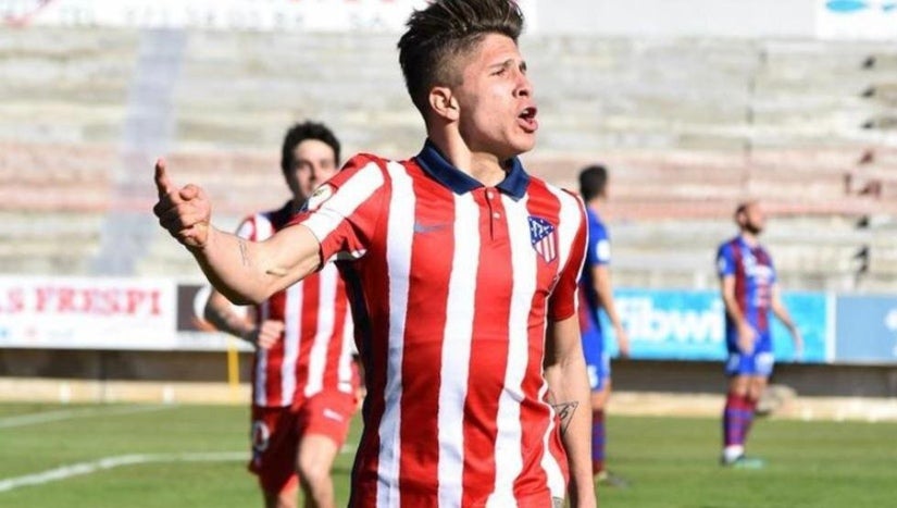 Giuliano Simeone en un partido con las inferiores del Atlético de Madrid