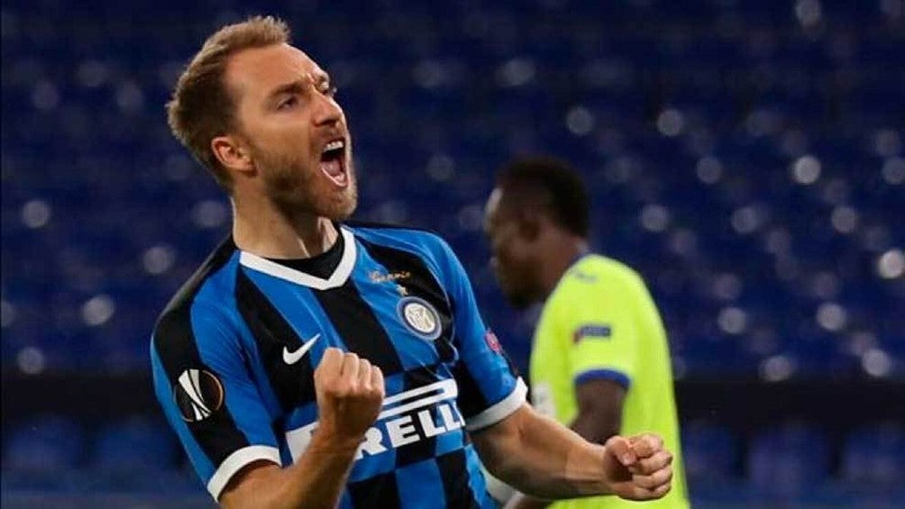 Eriksen durante un encuentro con el Inter 