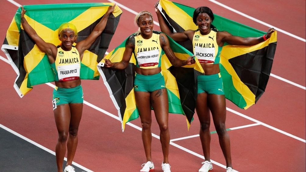 Tokio 2020: Jamaica hizo el 1-2-3 más récord olímpico en la Final de los  100m planos femenil