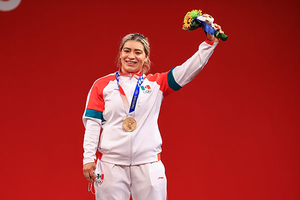 La mexicana tras recibir su medalla de bronce 