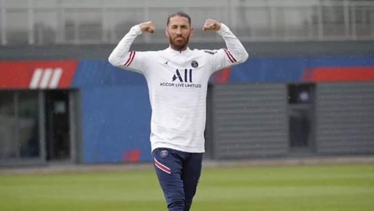 Sergio Ramos en entrenamiento