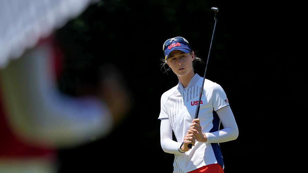 Nelly Korda, de Estados Unidos, en el hoyo 18 de la primera ronda