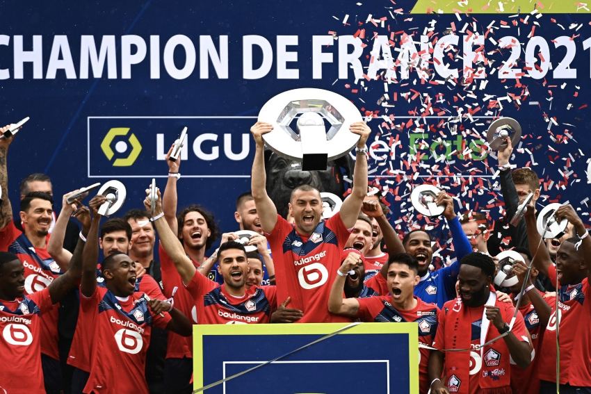 Lille levantando el título de la Ligue 1