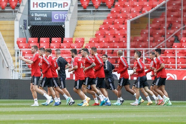 Benfica durante entrenamiento 