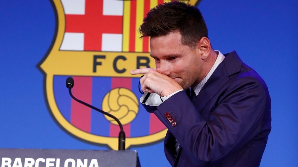 Messi durante su despedida