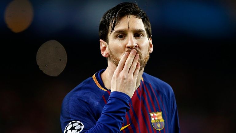 Leo Messi celebra con el Barcelona 