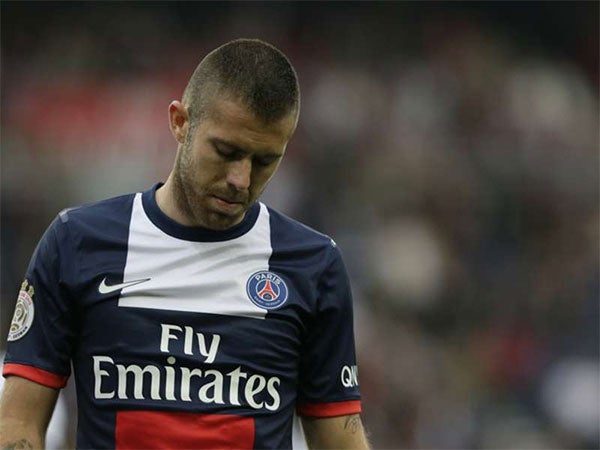 Jérémy Ménez en partido con PSG