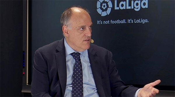 Javier Tebas durante un evento de LaLiga 