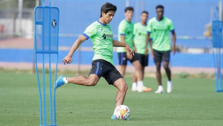 JJ Macías en un entrenamiento del Getafe