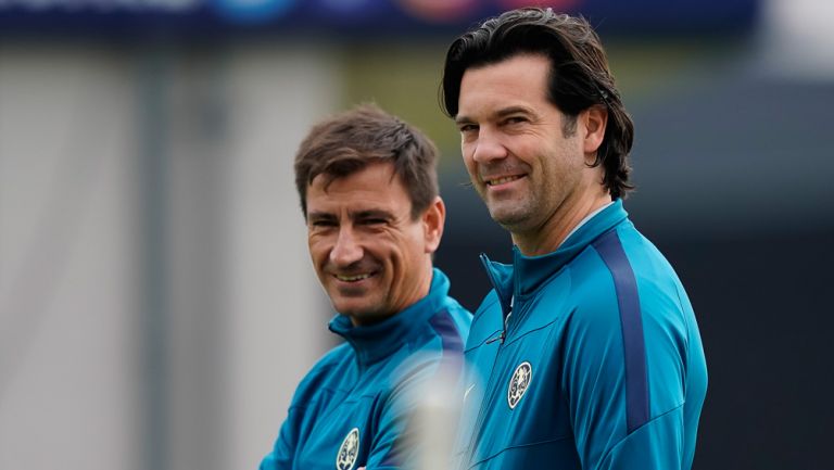 Solari, en un entrenamiento del América