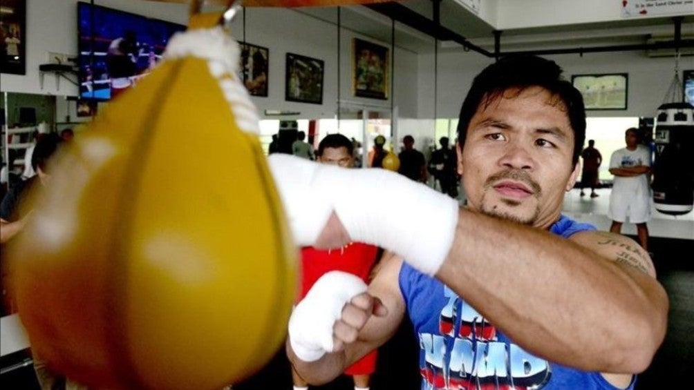 Manny Pacquiao durante un entrenamiento