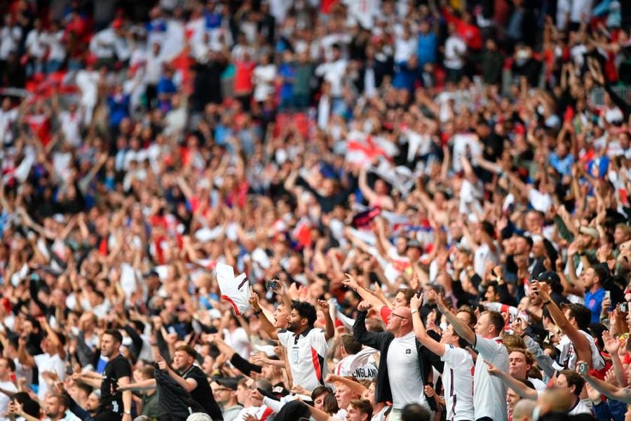 Aficionados ingleses en Wembley