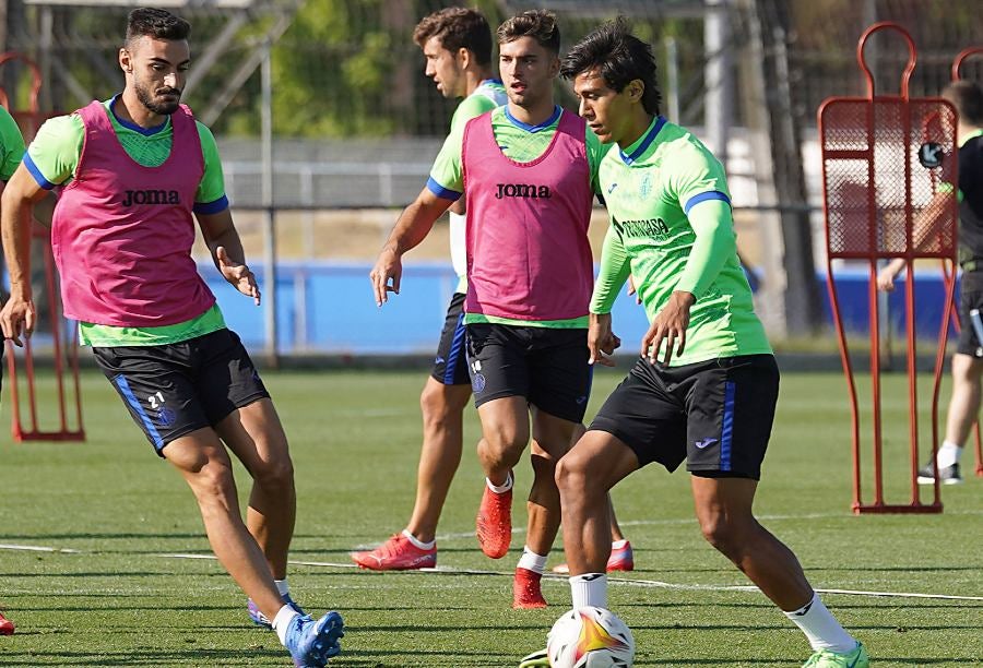 José Juan Macías en entrenamiento con el Getafe