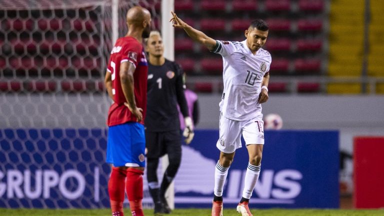 Orbelín Pineda tras marcar el único gol de la Selección Mexicana ante Costa Rica 