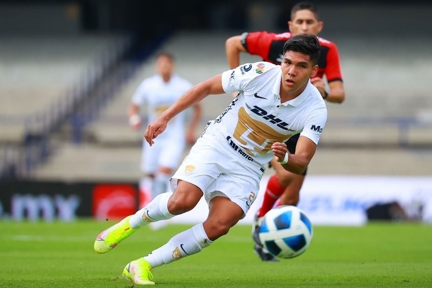 Montejano en un partido con Pumas