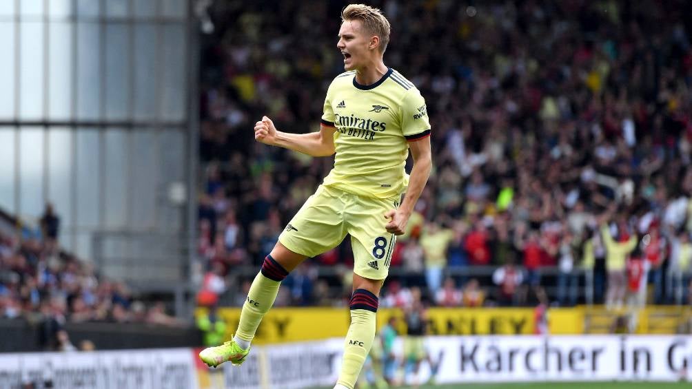 Martin Odegaard celebrando el gol del triunfo