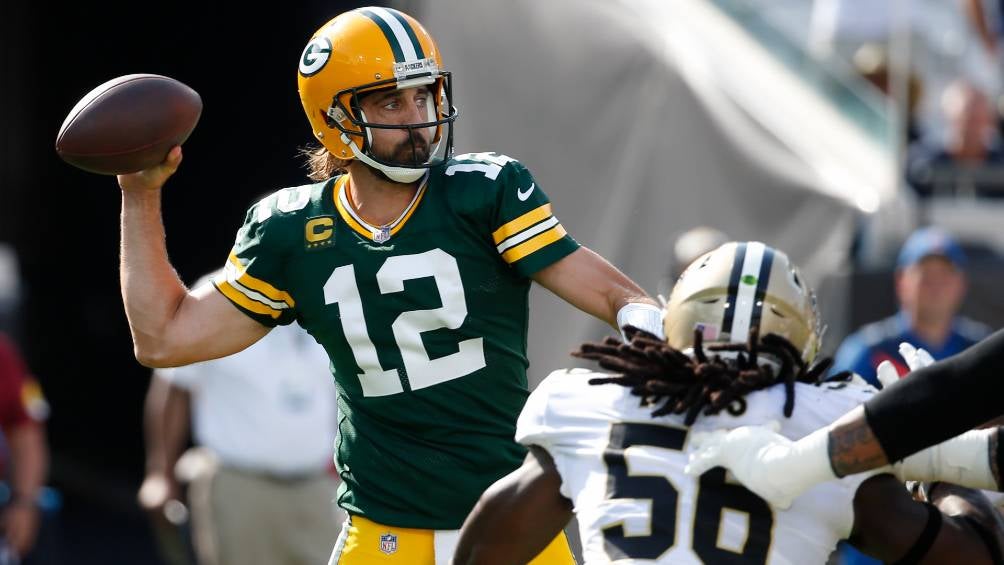 Aaron Rodgers en un partido con Green Bay