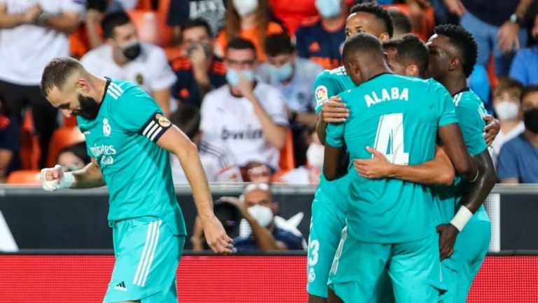 Jugadores del Real Madrid celebrando un gol a favor