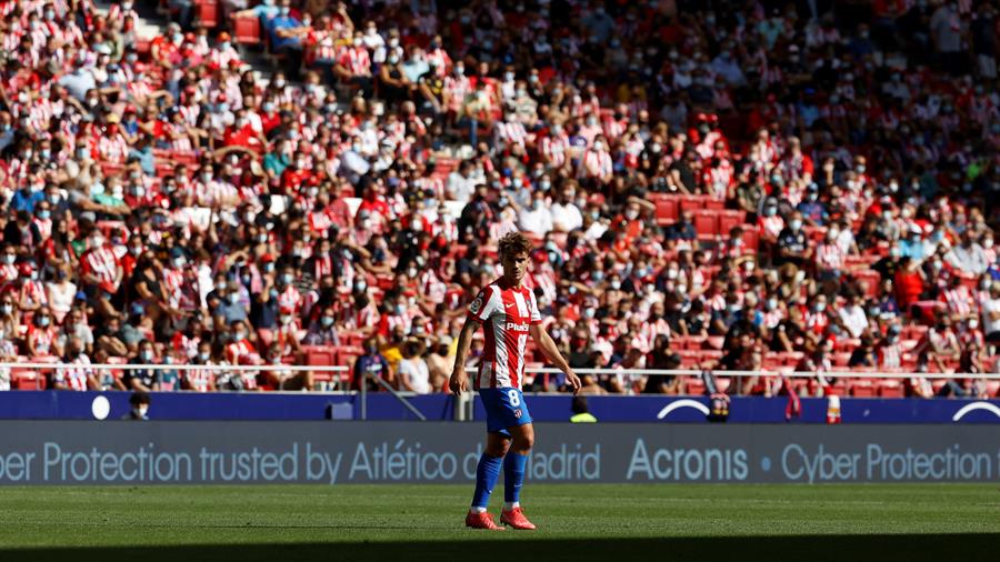 Antoine Griezmann durante un partido con el Atlético