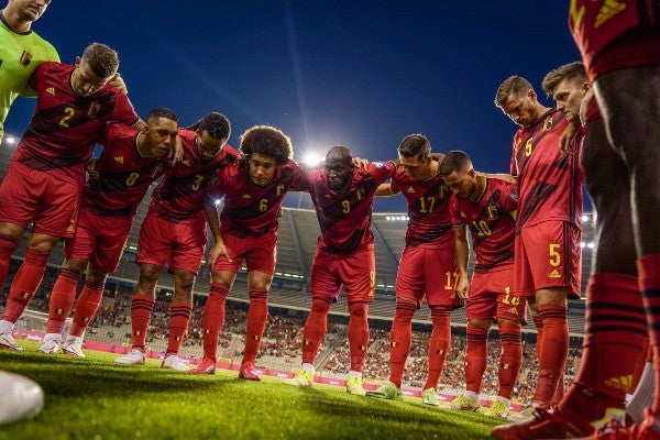 Selección de Bélgica previo a partido