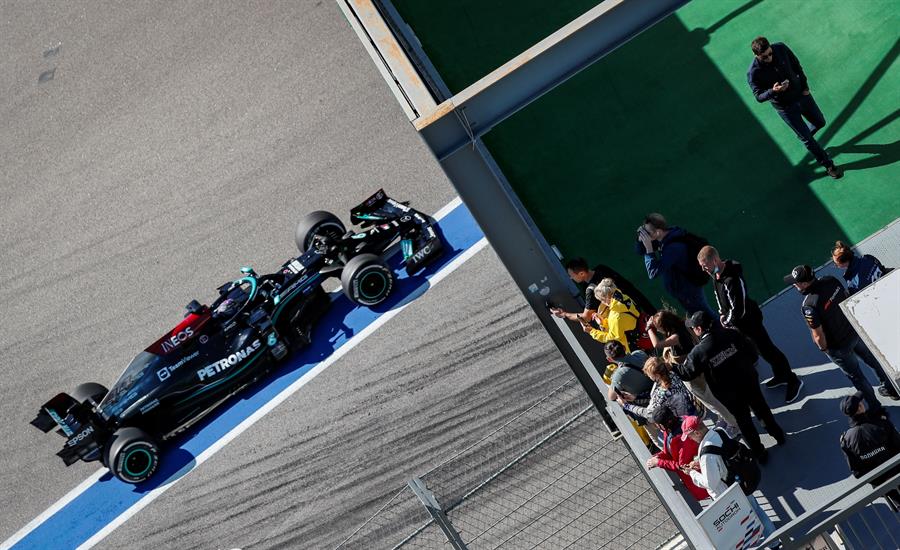 Lewis Hamilton en el Gran Premio de Rusia