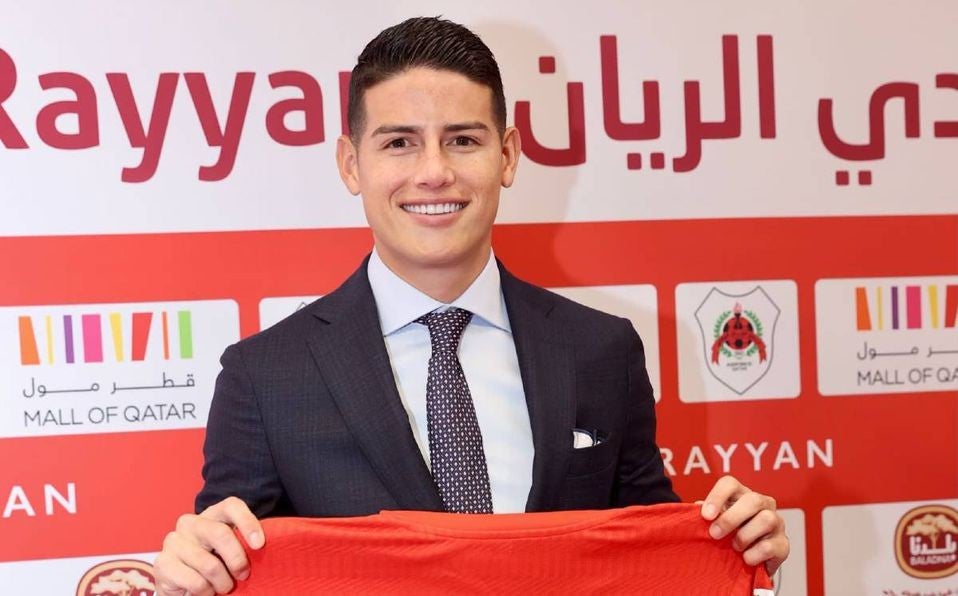 James Rodríguez en su presentación con el Al Rayyan