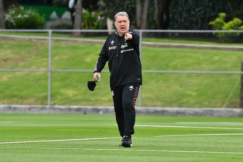 Gerardo Martino en un entrenamiento de la Selección Mexicana