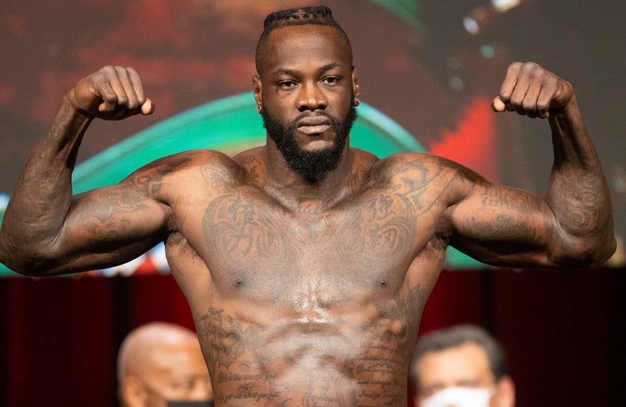 Wilder, en la ceremonia previa del combate ante Fury