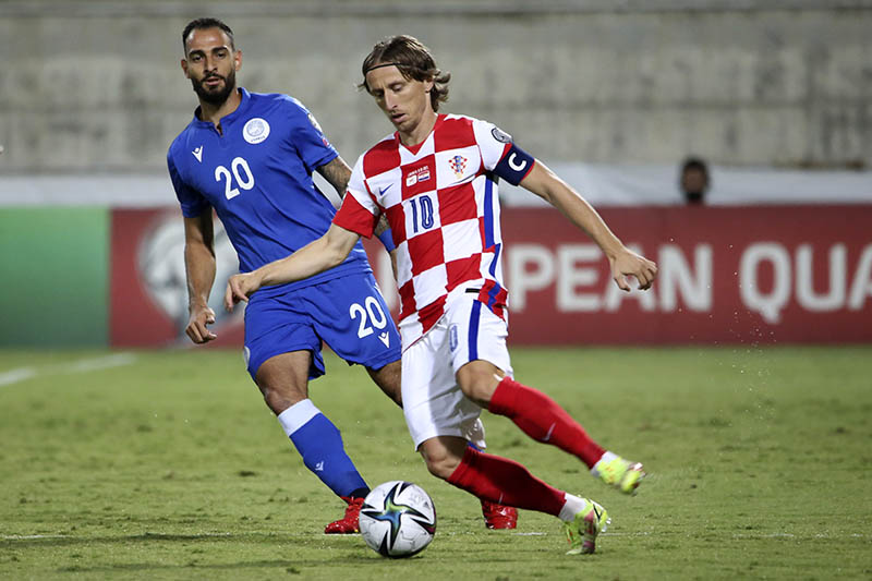 Luka Modric durante el duelo ante Chipre 