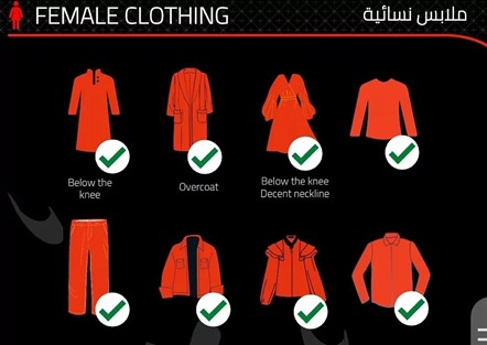 Vestimenta permitida para mujeres en el GP de Arabia