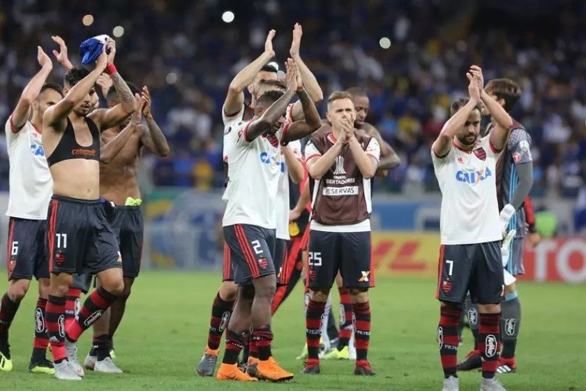 Los jugadores de Flamengo festejando un gol