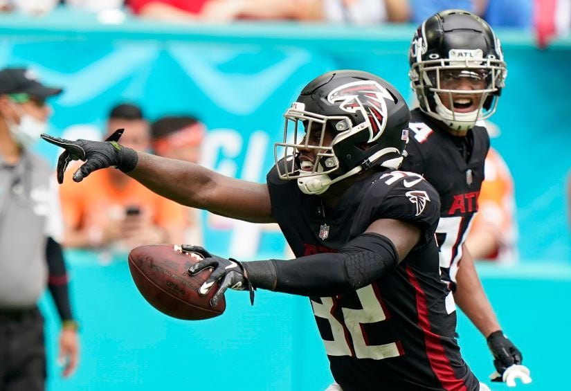 Jugadores de los Falcons, en festejo