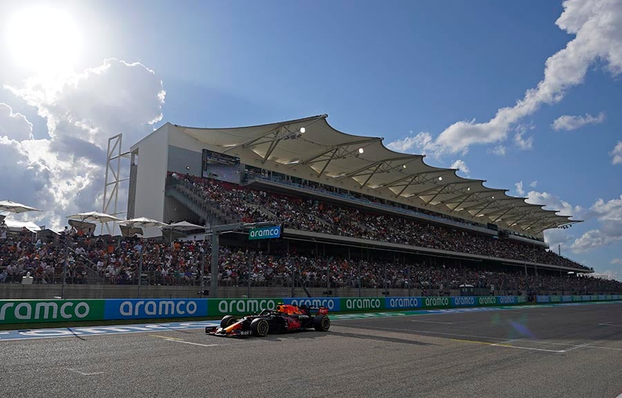 El auto de Checo en el circuito de Austin