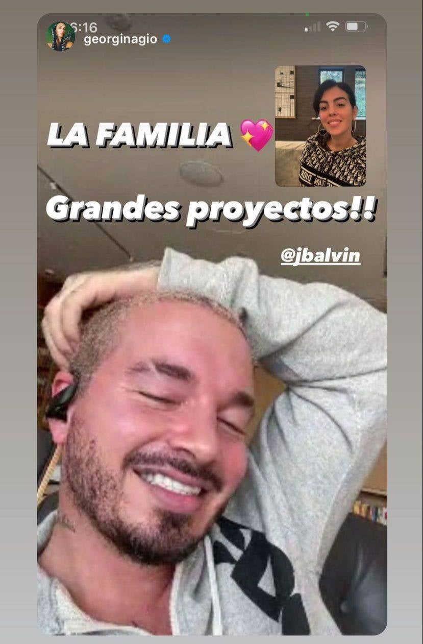 Georgina y J Balvin en videollamada