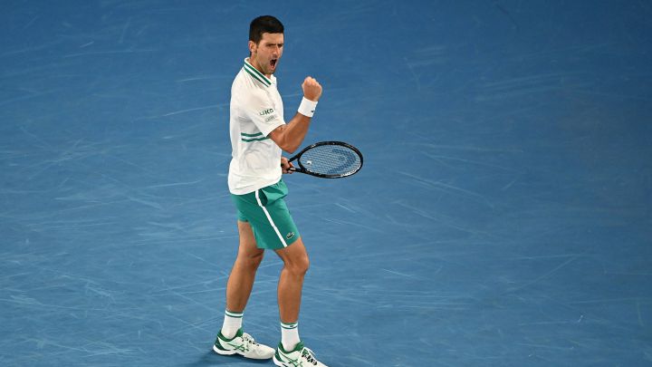 Novak Djokovic en acción en el Abierto de Australia