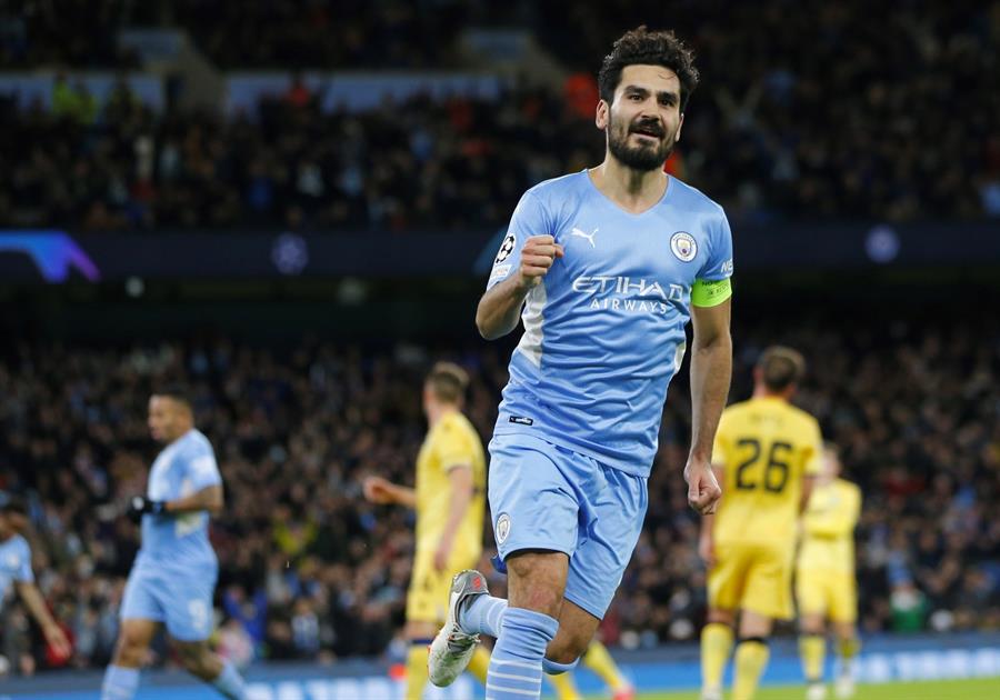 Gundogan celebra un gol del City