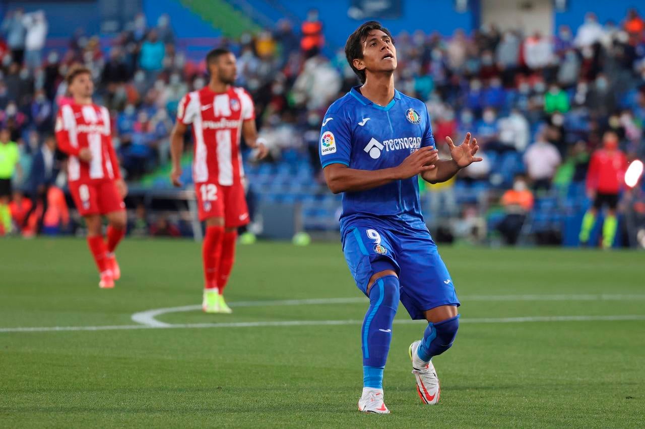 Macías en un partido con Getafe 