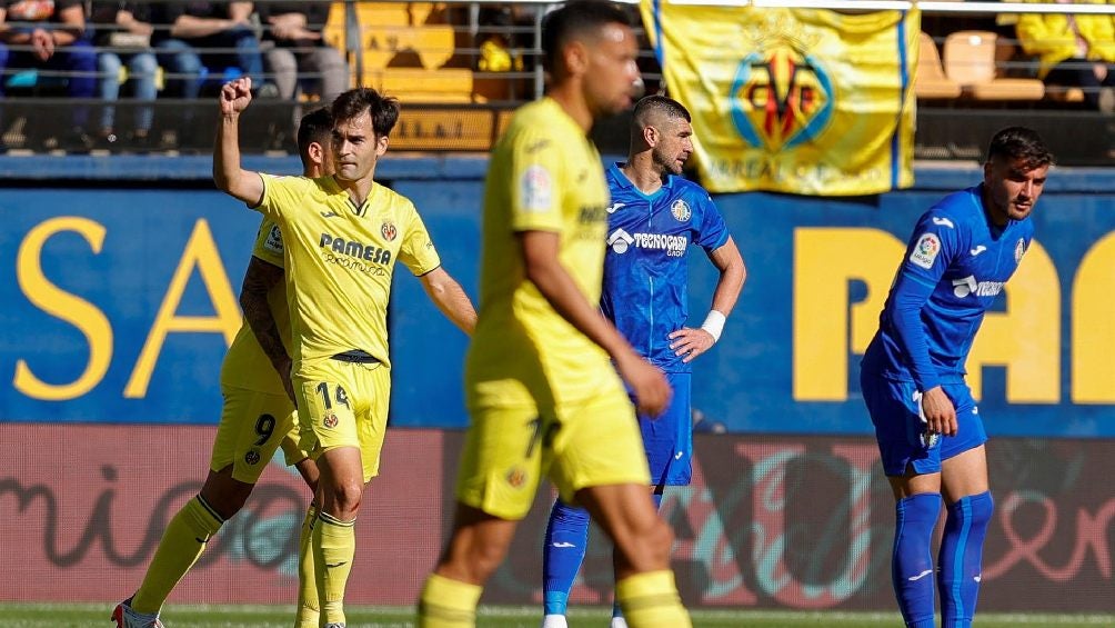 Trigueros festejando gol ante el Getafe