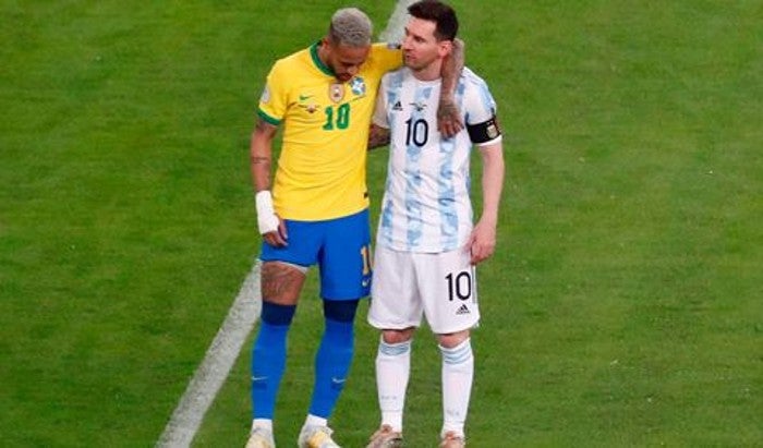 Messi y Neymar en un Clásico de la Conmebol