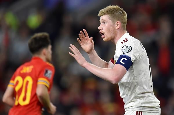 Kevin de Bruyne en acción con Bélgica