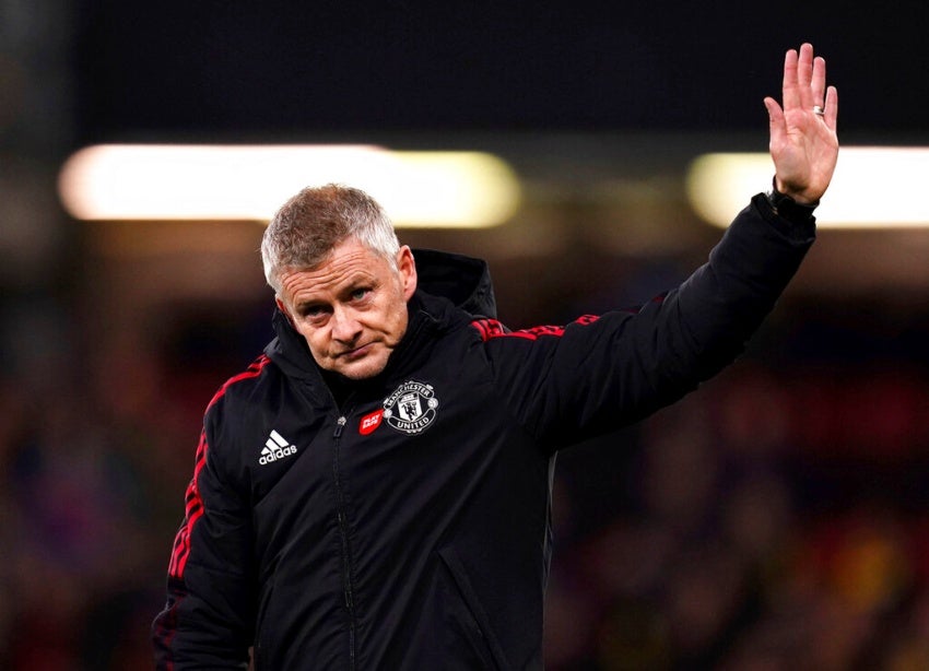 Ole Gunnar Solskjaer en un partido del Manchester United