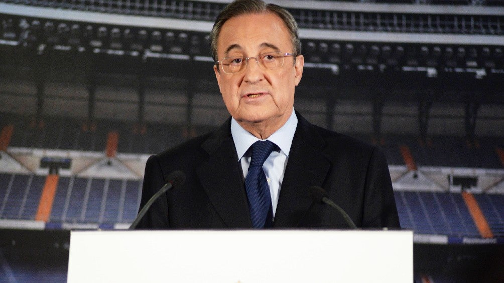 Florentino Pérez en conferencia de prensa del Real Madrid