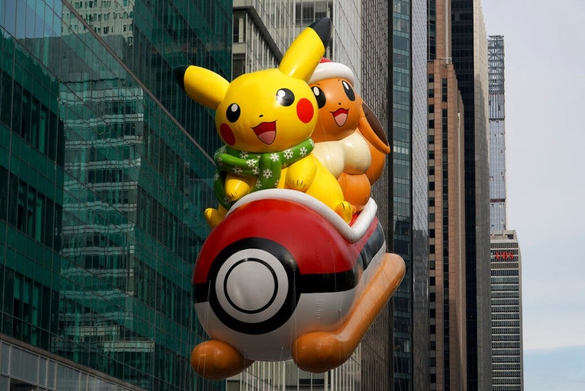 Pikachu en el desfile del Día de Acción de Gracias