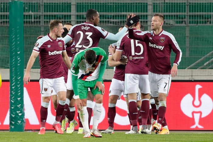 West Ham en su último partido de competencia europea este jueves