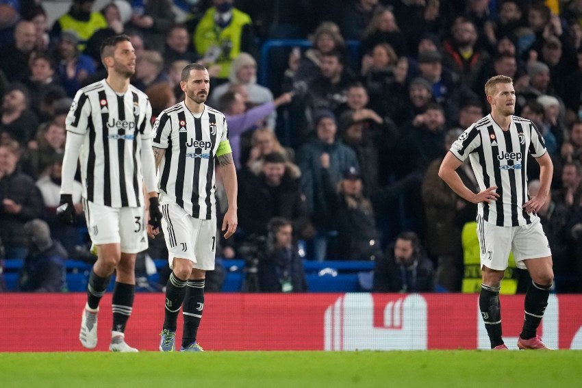 Jugadores de la Juventus en un duelo de Champions