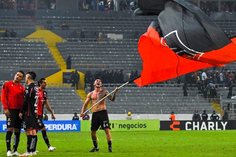 Jugadores de Atlas en festejo