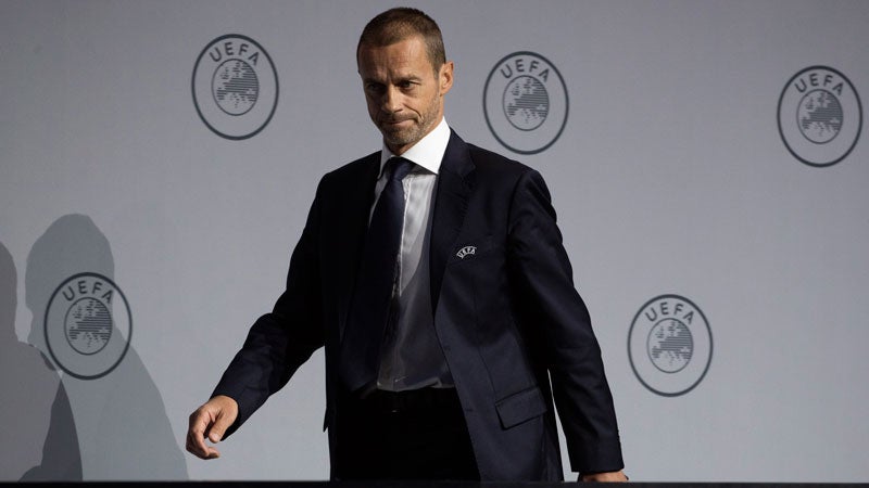 Aleksander Ceferin tras una reunión de UEFA