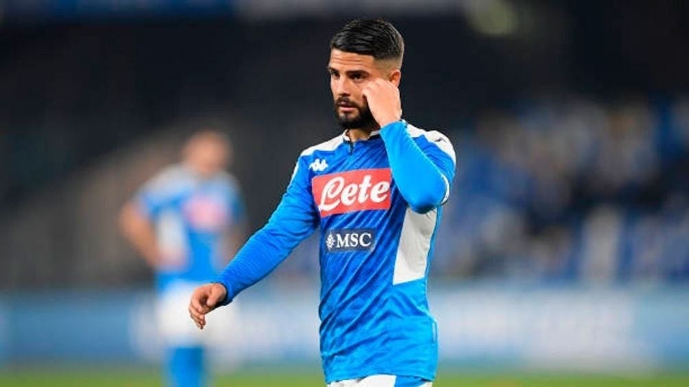 Insigne en un partido con el Napoli