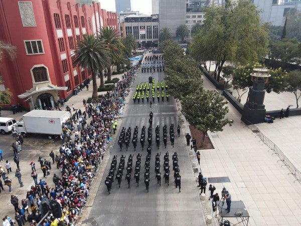 Así lució parte del recorrido de los uniformados