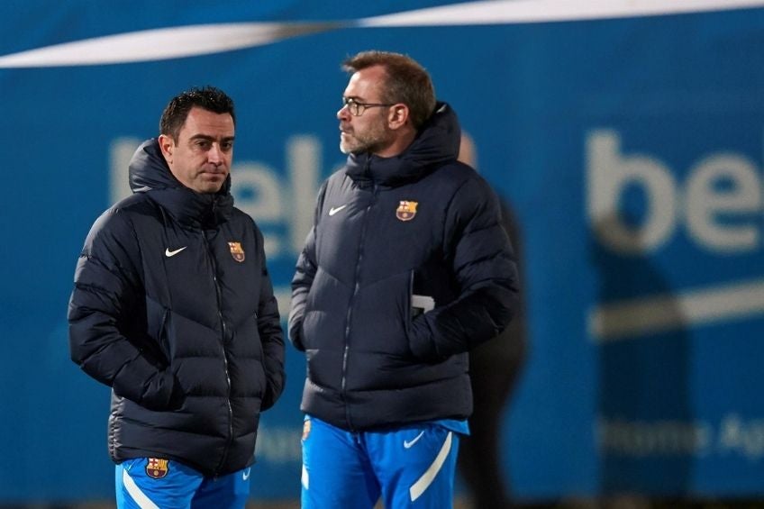 Xavi durante la práctica del equipo culé